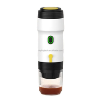 Pembuat Espresso Portabel dengan Baterai 7500mAh Pembuat Kopi Mobil untuk Perjalanan Pembuat Espresso Kecil dengan Pemanas Otomatis Dapat Diisi Ulang via USB