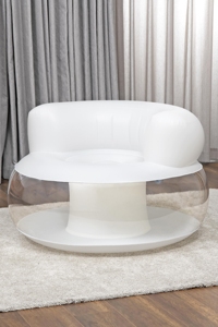 2025新着ベストウェイ75138モダン112 × 70cmインフレータブルPVCラウンドソファ折りたたみ可能リビングルームとベッドルーム用リクライニング - Product Image 6