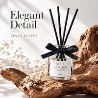 Diffuseur de parfum d'ambiance OEM & ODM 50 ml avec bâtonnets en rotin pour la maison, la chambre et le bureau