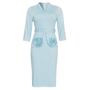 Robe <span class=keywords><strong>de</strong></span> travail pour femmes d'été, vêtements à volants, manches printemps et automne, robes moulante sexy, grande taille, robe <span class=keywords><strong>de</strong></span> bureau - Product Image 2