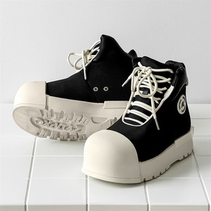 Baskets montantes pour hommes, style streetwear, à plateforme épaisse, à bout large, à lacets, antidérapantes, à semelle épaisse, futuristes - Product Image 6