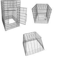 Cage à poules pliable portable en fil de fer galvanisé de haute qualité, revêtement PVC, couleur antirouille, avec portes latérales et supérieure