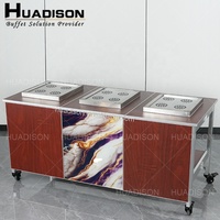 Buffet de bar de l'hôtel Huadison comptoir et station de table garder au chaud table de buffet pliable
