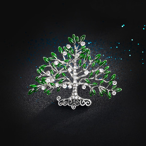 Épingles de luxe pour mariage et fiançailles Life Tree, strass colorés, alliage plaqué or, designs personnalisés, haute qualité, cadeau pour femme - Product Image 4
