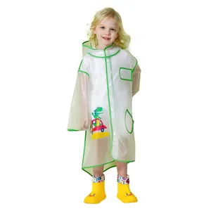 Transparent kids thick rain coat cartoon for children raincoat for manufacturers promotional offer