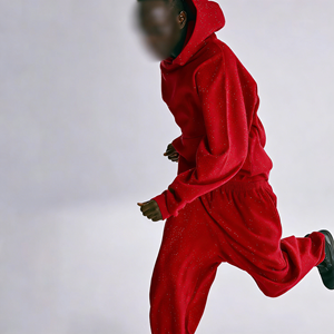 Comfort Cotton Full Rhinestone Hoodies-Diseñador personalizado Gráfico Peso pesado Streetwear Sudadera, Elegante Puff Print Pullover - Product Image 5