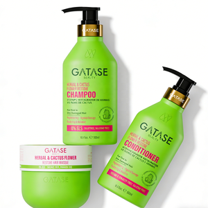 Ensemble <span class=keywords><strong>de</strong></span> soins capillaires réparateurs aux herbes et aux fleurs <span class=keywords><strong>de</strong></span> cactus, <span class=keywords><strong>shampooing</strong></span> apaisant réparateur hydratant pour cheveux secs et abîmés, étiquette privée OEM - Product Image 3