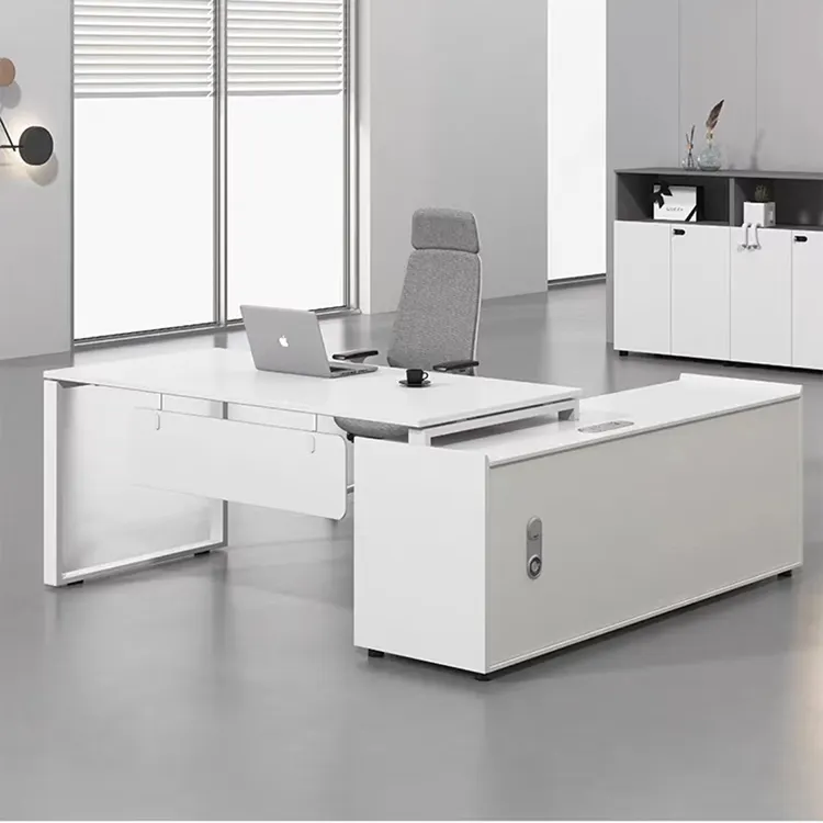 Fabrika üretimi Modern köşe ofis masası L şekilli idareci masası
