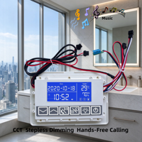 Kontroler Peredupan Cermin Kamar Mandi Hotel dengan Sensor Sentuh, Smart DC 24V IP54, Enam Tombol, Dilengkapi Speaker dan Tampilan Waktu