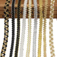 Gold and Silver Thread Centipede Braided Lace Ribbon Trim