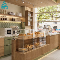 Vitrine de pâtisserie élégante en verre trempé avec éclairage LED, présentoir à pain robuste et écologique pour usage commercial