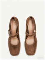 Escarpins Mary Jane noirs en cuir verni pour femmes, à bout carré et talon carré, avec bride à boucle, style vintage