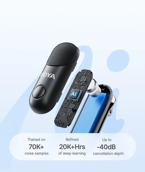 Magic Ai-powered 4-in 1 Wireless Microphone 328ft 30hrs Battery