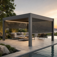 Moderne Wirtschaftliche Aluminium Motorisierte Lamellen-Pergola UPF 50+ UV-Blockierend Wasserdicht Umweltfreundlich Naturbelassen Windbeständig Balkon