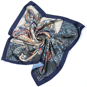 Elegant Star Bandana Small <b>Square</b> Luxury <b>Silk</b> Feel European-American Style 50x50cm Dust-Proof Polyester Satin Neck <b>Scarf</b> Machine - Product Image 3