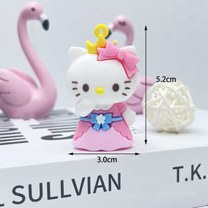 Porte-clés en silicone 3D Hello Kitty mignon, pendentif de sac en forme de chat KT de dessin animé Kawaii, cadeau pour filles - Grande Vente - Product Image 2