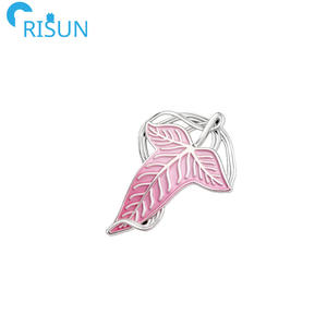 Broche <span class=keywords><strong>de</strong></span> elfo <span class=keywords><strong>de</strong></span> metal al por mayor personalizado 3D <span class=keywords><strong>El</strong></span> <span class=keywords><strong>Señor</strong></span> <span class=keywords><strong>de</strong></span> <span class=keywords><strong>los</strong></span> <span class=keywords><strong>anillos</strong></span> esmalte Pin mujer diamante planta hoja camisa Pin esmalte Color relleno sin MOQ - Product Image 2