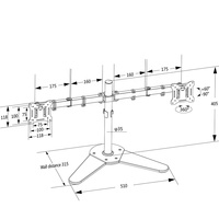 Support universel pour moniteur et ordinateur portable Support mural pour bras de moniteur double écran plat LCD 27 pouces