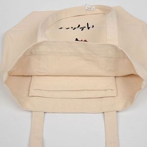 Sac fourre-tout en toile de coton pour femme avec poche, idéal pour les cours et le travail, nouveau style 2026, tendance, écologique, sac de shopping personnalisable avec logo - Product Image 3