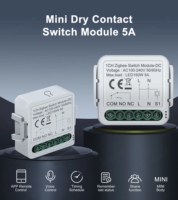 Modul Sakelar ZigBee Pintar Kontak Kering 5A Tuya DIY Relay Pemutus Sirkuit DC 12/24V AC 100-240V Berfungsi dengan Alexa Hey Google Alice