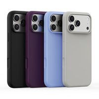 Coque en silicone liquide premium avec doublure en microfibre floquée et rebords surélevés pour l'écran et la caméra pour iPhone 18 Pro