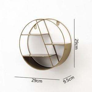 European Style Double-Tiered Iron Hexagonal <b>Wall</b> <b>Shelf</b> Modern Hanging Metal <b>Storage</b> Rack for Living Room Bedroom <b>Wall</b> Decoration - Product Image 2