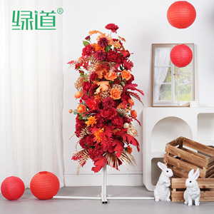 Arrangement floral artificiel Greenway, bouquet de fleurs en soie de grande taille pour hall d'hôtel, présentation commerciale - Product Image 5
