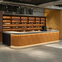Comptoir de réception commercial en MDF - Style industriel, ensemble complet personnalisable pour salons de thé, pubs, cafés, gîtes et barbecues