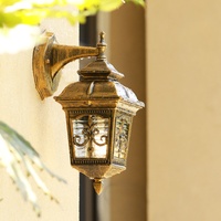 Luminaire d'extérieur mural de style ancien européen en aluminium Ip65 LED abat-jour vintage étanche