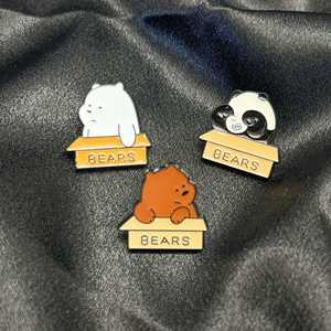 Little Bear Cartoon Brooches Alloy Pins 20mm White <b>Brown</b> Cute Decorative <b>Backpack</b> Clothing Charms - Product Image 1