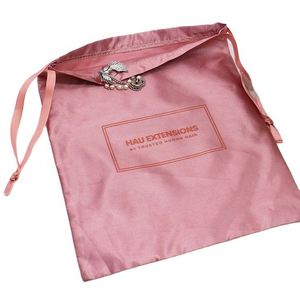 Sac de voyage personnalisé en satin avec cordon de serrage pour extensions de cheveux et perruques, pochette d'emballage en soie recyclable, idéal pour les cadeaux - Product Image 5