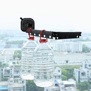 Étendoir de séchage pliant pour balcon <span class=keywords><strong>tige</strong></span> de séchage suspendue au mur <span class=keywords><strong>tige</strong></span> de séchage télescopique vêtements suspendus sans poinçon type ventouse - Product Image 3