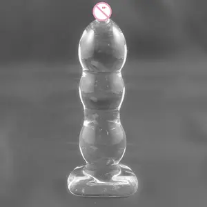 Fornecimento de fábrica, marca forrestaurfine brinquedo sexual de vidro/plug bunda grande/plugue transparente para adultos sexo