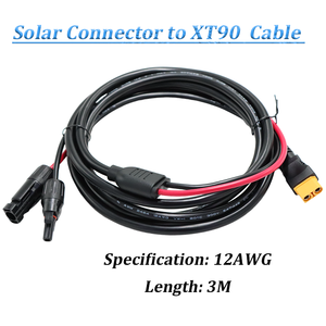 Premium 3M XT90 Cable adaptador de panel solar 12AWG Extensión de carga con conector impermeable Conductor de cobre y aislamiento de PVC - Product Image 5