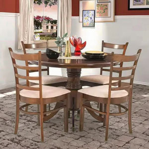 Royaloak Crysta Table à manger ronde en bois 4 places en bois massif Design moderne Durable élégant mobilier de salle à manger de haute qualité - Product Image 1