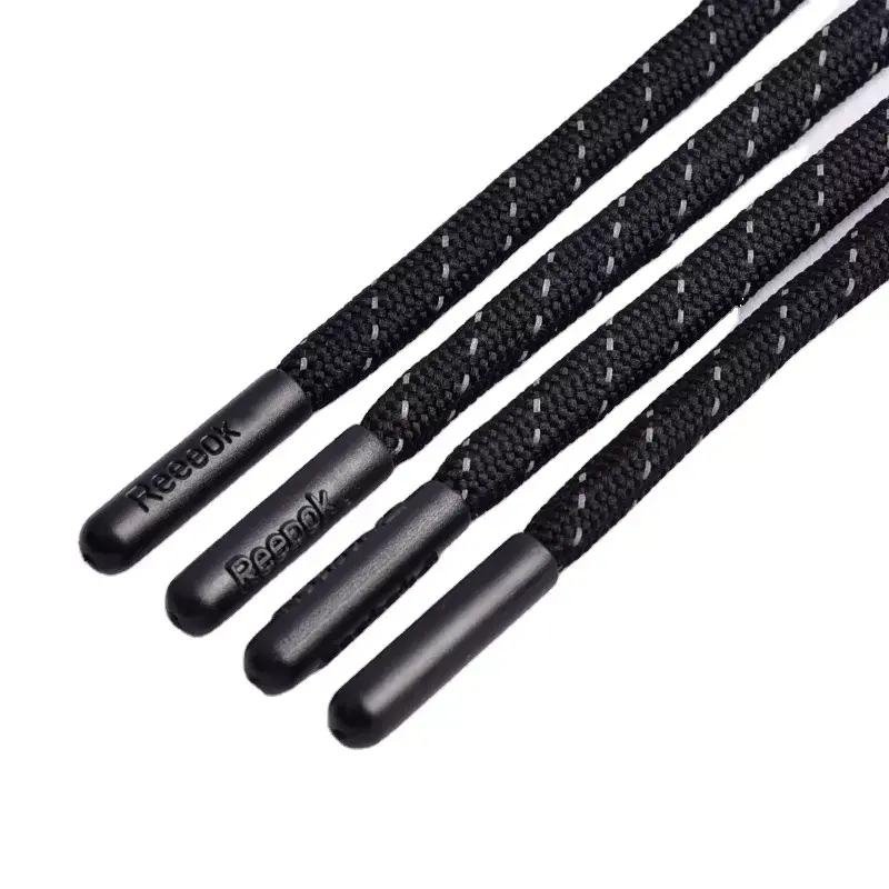 5 мм круглые Светоотражающие Полиэстеровые веревки на заказ, толстовки, струны с пластиковыми наконечниками, кружева, аглет, шнур для толстовки