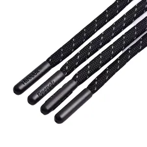 5Mm Vòng Phản Quang Polyester Dây Tùy Chỉnh Áo Chuỗi Với Nhựa Lời Khuyên Ren Aglet Dây Kéo Chuỗi Cho Áo