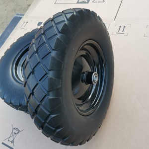 PU Foam <b>Wheel</b> 250-4 Black Flat Free Tire For Handcart Use - Product Image 2