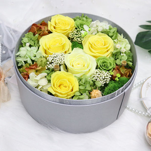 Caja de Regalo Redonda <span class=keywords><strong>con</strong></span> Ventana para Rosas Preservadas, <span class=keywords><strong>Flores</strong></span> Eternas de Múltiples Temáticas, Decoración de Lujo para el Hogar, Regalos para el Día de San Valentín y el Día de la Madre - Product Image 4