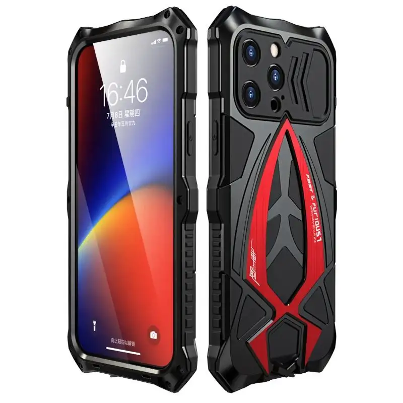 LUPHIE Aluminum Metal Silicone Shockproof Case For Samsung Galaxy S22 Ultra 5G Dirt Shock Proof Cover for iPhone 12 13 Pro Max