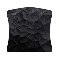 Panneaux muraux en bois texturés géométriques 3D noirs imperméables MDF/bois massif Revêtement mural décoratif pour chambre moderne et bureau à domicile