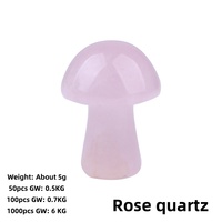 Mignons sculptures de champignons en pierre naturelle éco-responsable (Aventurine, Quartz Rose) pour la décoration intérieure