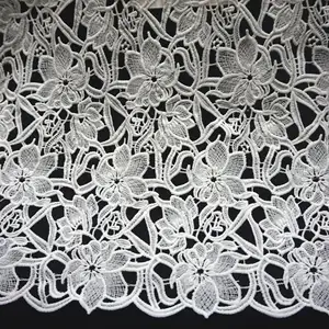 Factory Wholesale White French Guipure Water Solute Lace Cord Embroidery Trim