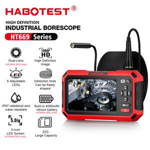 Habotest Ht669a Pro, endoscope industriel flexible avec câble, <span class=keywords><strong>inspection</strong></span>, 8 mm, <span class=keywords><strong>2</strong></span> caméras avec USB, serpent endoscopique HD - Product Image 2
