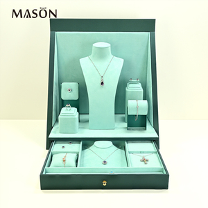 Vitrine de présentation de bijoux Mason Advanced, présentoir de bijoux personnalisé vert, ensemble de présentoirs de bijoux avec tiroir, étagère à bijoux pour l'affichage en magasin - Product Image 4