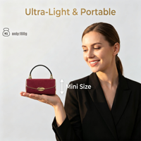 Batterie externe mini sac à main 10000 mAh, artisanat en cuir de qualité supérieure, charge rapide 22,5 W, capacité de la batterie 10000 mAh