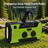 Radio de Supervivencia Portátil para Exteriores, con Manivela Solar, Resistente al Agua, Batería de 5000mAh, Linterna LED, Alarma SOS