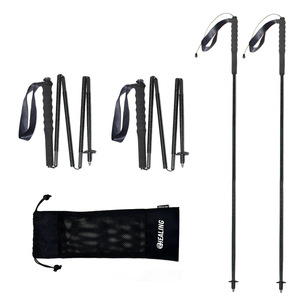 Bastones de Trekking de Fibra de Carbono, 5 Secciones, Ultraligeros, Plegables, Antideslizantes, para Senderismo, Escalada y Uso en Exteriores - Product Image 1