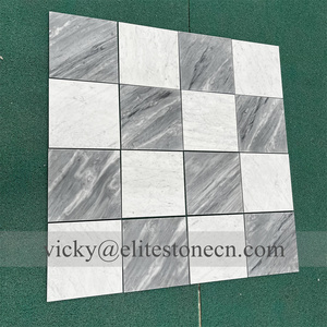 Carrelage <span class=keywords><strong>en</strong></span> marbre blanc gris poli 12x12, carreaux <span class=keywords><strong>en</strong></span> pierre naturelle pour sol et mur - Product Image 2