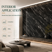 Panel Dinding Modern MORLENX Marmer Hitam Urat Putih Arang Bambu untuk Proyek Kantor, Ruang Tamu, Hotel, Kamar Tidur, dan Ruang Makan